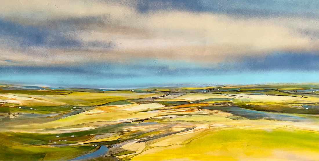 MARIE LOUISE ERIKSEN, ME Dansk Sommer Landskab 2. 60x120 cm. 8.400 DKK