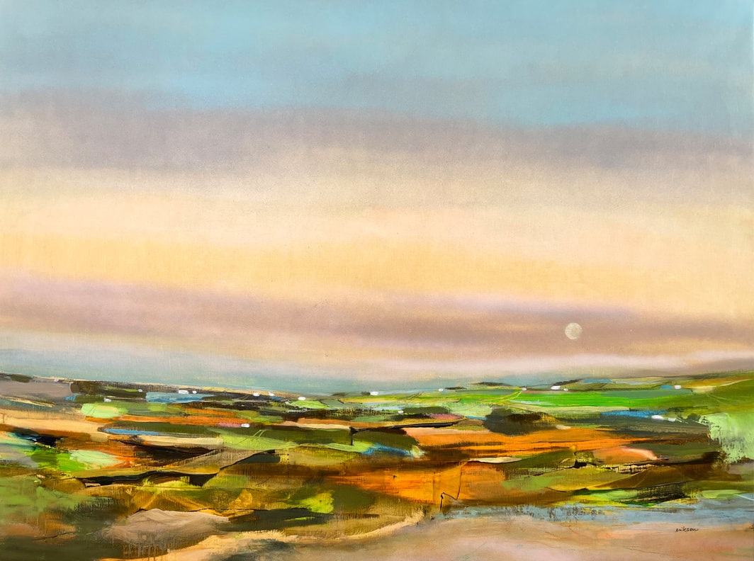 MARIE LOUISE ERIKSEN, ME Marker og Fuldmåne. 90x120 cm. 12.500 DKK