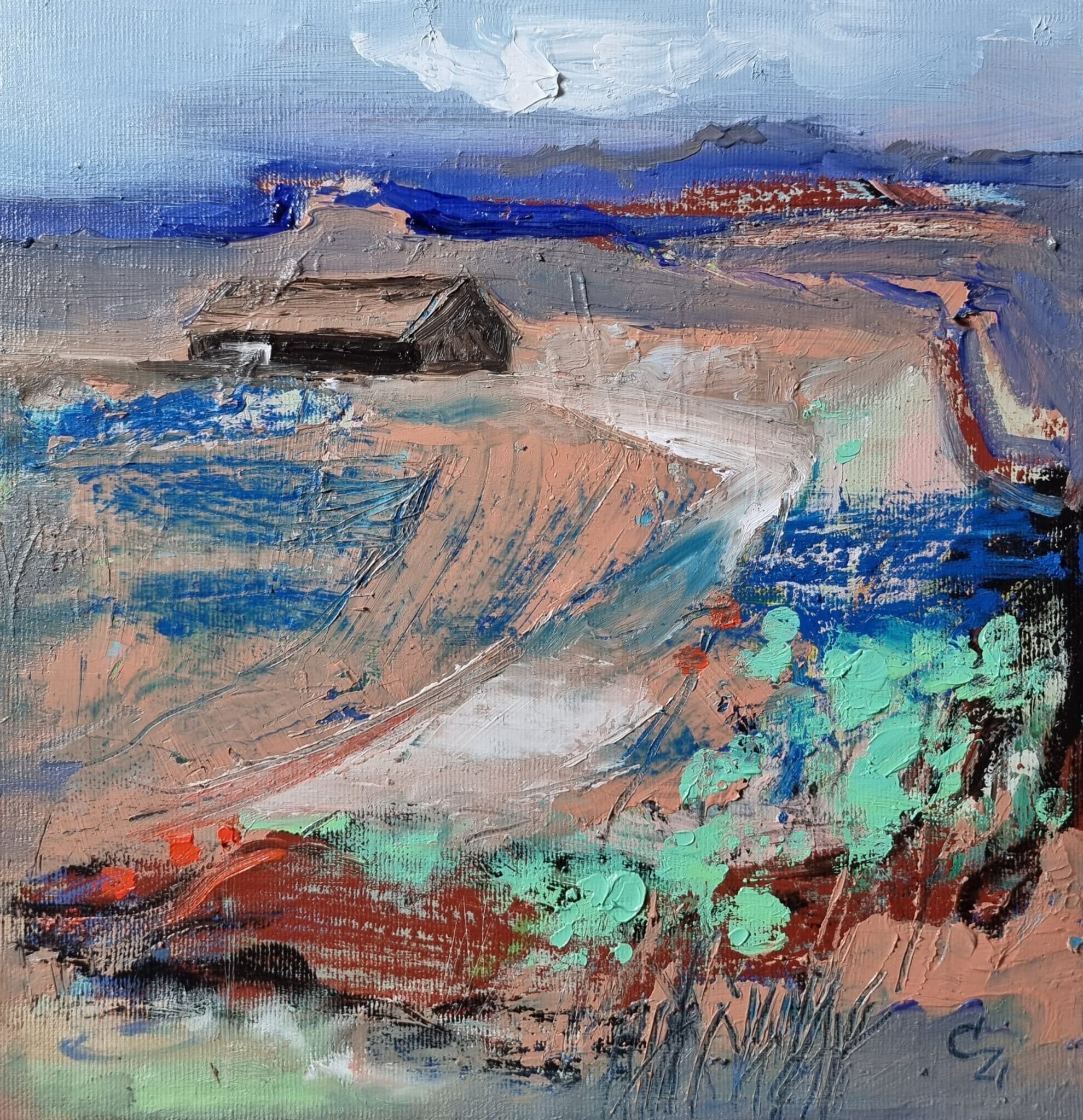 Landscape from Danmark, 30x30cm, oil on canvas