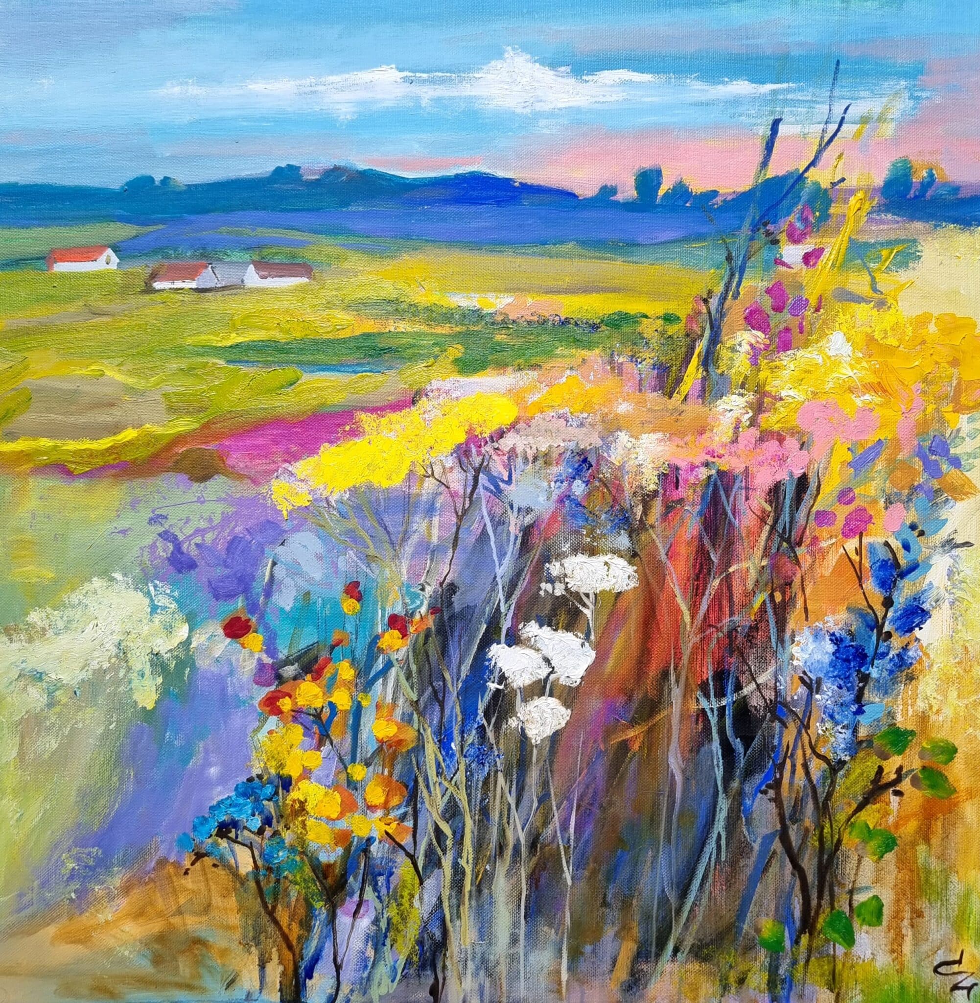 Wildflowers, 70x70cm, oil on canvas